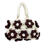 Bolso de Mano en Algodón Tipo Ganchillo con Diseño de Flores y Saquito Interno para Mujer - Imagen 5