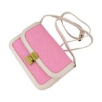 Bolso Bandolera Sintético y Bicolor David Jones con Compartimento Trasero y Solapa de Mujer