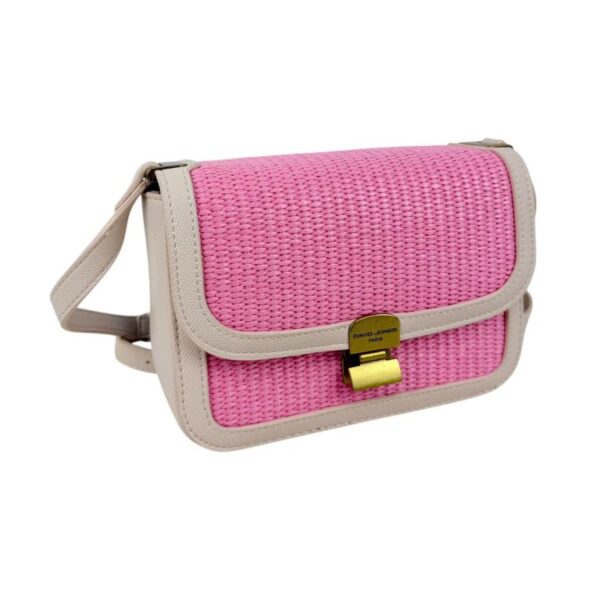 Bolso Bandolera Sintético y Bicolor David Jones con Compartimento Trasero y Solapa de Mujer - Imagen 8