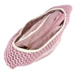 Bolso de Hombro Hobo en Ganchillo con Diseño This is Life y Cierre de Cremallera para Mujer - Imagen 9