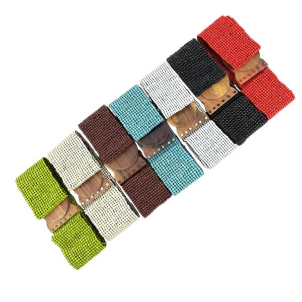 Cinturón Artesanal Exclusivo de Cristal con Diseño Bolitas y Madera de Mango para Mujer - Imagen 2