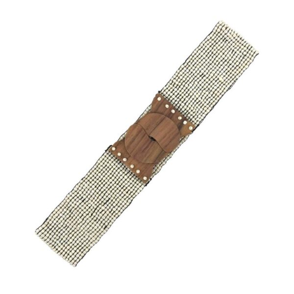 Cinturón Artesanal Exclusivo de Cristal con Diseño Bolitas y Madera de Mango para Mujer - Imagen 4