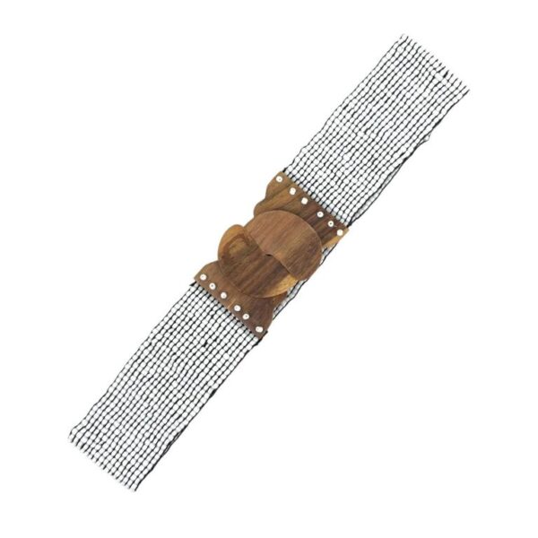Cinturón Artesanal Exclusivo de Cristal con Diseño Bolitas y Madera de Mango para Mujer - Imagen 7