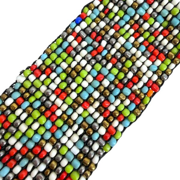 Cinturón Artesanal Elástico de Cristal con Diseño Bolitas Multicolor y Madera de Mango Mujer - Imagen 16