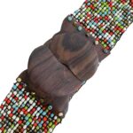 Cinturón Artesanal Elástico de Cristal con Diseño Bolitas Multicolor y Madera de Mango Mujer - Imagen 15