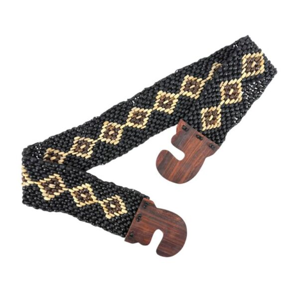 Cinturón Artesanal Elástico de Coco con Diseño Exclusivo y Madera de Mango para Mujer - Imagen 5