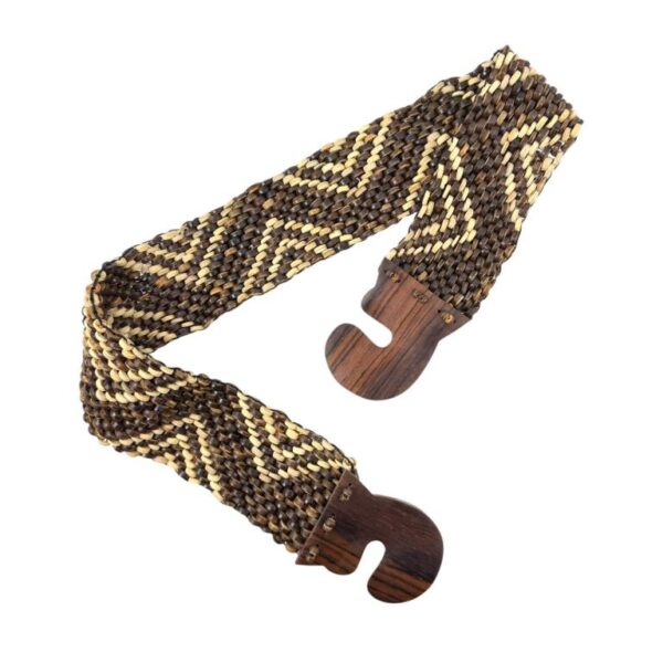 Cinturón Artesanal Elástico de Coco con Diseño Exclusivo y Madera de Mango para Mujer - Imagen 7