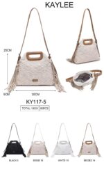 Bolso de Mano Sintético Kaylee con Estilo Bohemio y Flecos Decorativos para Mujer-All- Mayorista España