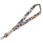 Cuelga Llaves de Algodón La Matilda con Diseño Flores y Mosquetón Metálico