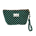 Neceser Pequeño Verde de Algodón La Matilda con Bonito Diseño y Asa Corta para Mujer