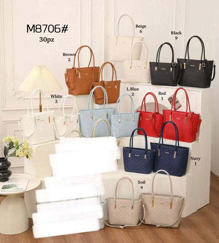 Juego de 2 Bolsos Sintéticos Maxfly de Mujer con Gran Calidad y Detalles Dorados-All- Mayorista España
