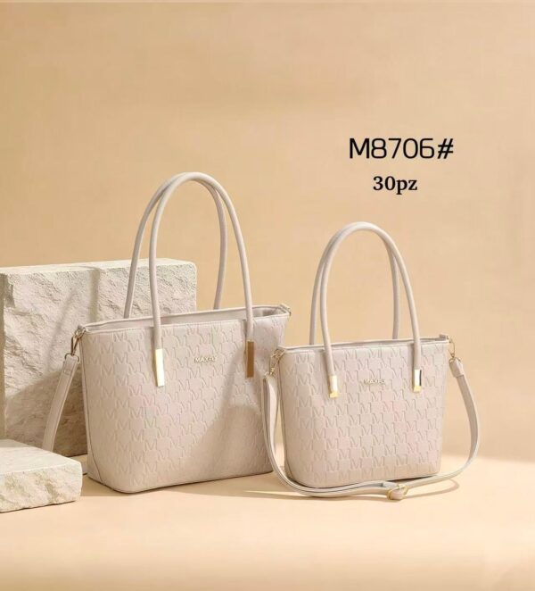 -Juego de 2 Bolsos Sintéticos Maxfly de Mujer con Gran Calidad y Detalles Dorados-Principal- Mayorista España