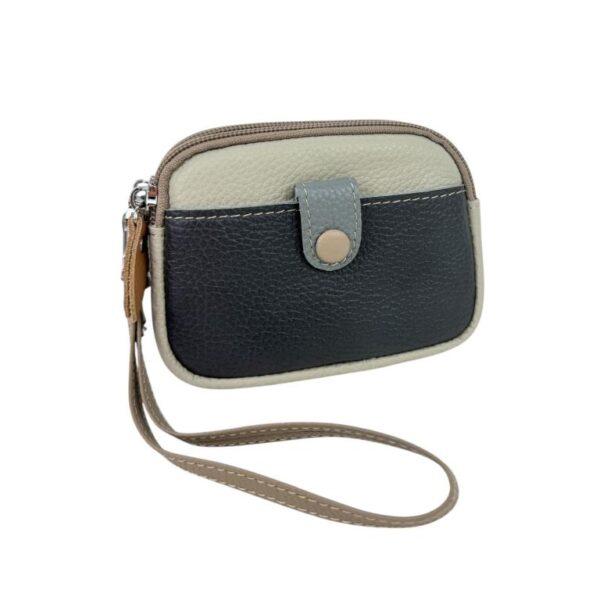 Monedero Multicolor de Piel con Diseño Exclusivo, Asa Corta y 2 Bolsillos para Mujer - Imagen 5