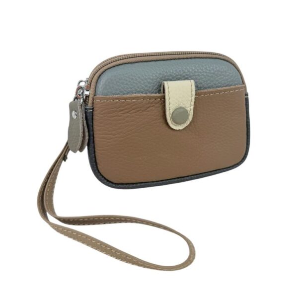 Monedero Multicolor de Piel con Diseño Exclusivo, Asa Corta y 2 Bolsillos para Mujer - Imagen 9