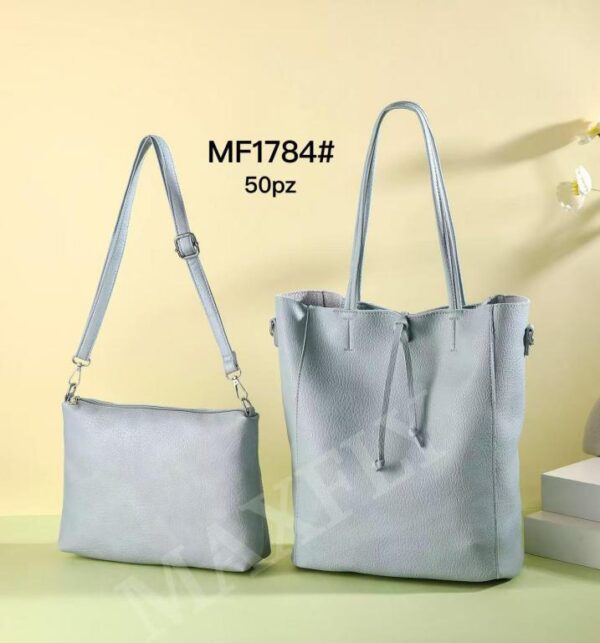 Amplio Bolso de Hombro Sintético Universitario + Bolso Bandolera Extra para Mujer-Principal- Mayorista España