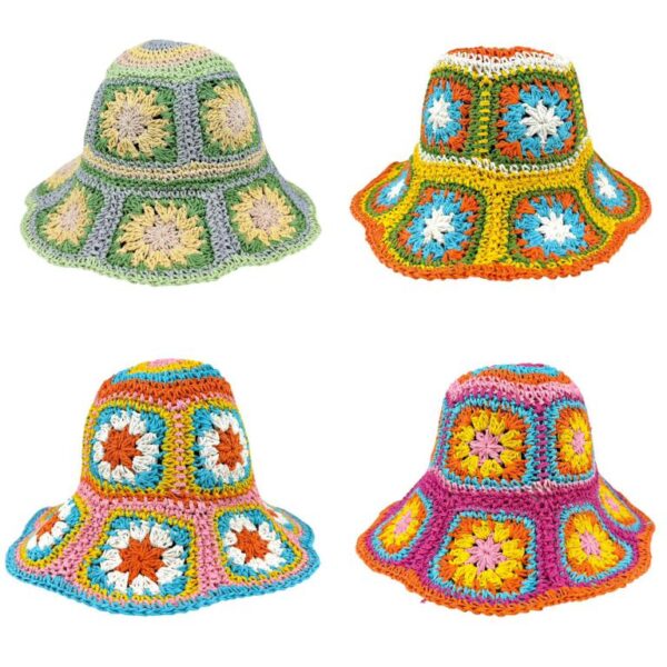 Sombrero de Papel Mujer con Diseño Flores y Talla Única para Verano - Imagen 15