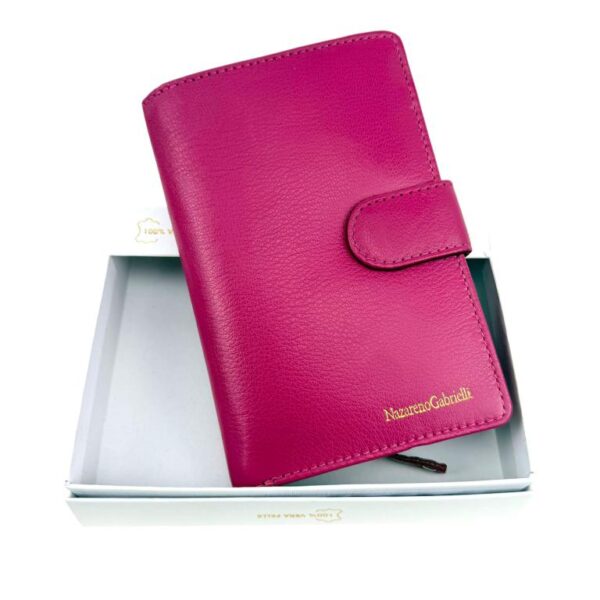Cartera de Gran Calidad en Piel Nazareno Gabrielli con Caja, Mini Solapa y Fabricado en India - Imagen 8