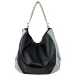 Bolso de Hombro Sintético Tricolor Maxfly con Asa Trenzada y Lateral Decorativo para Mujer