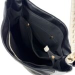 Bolso de Hombro Sintético Tricolor Maxfly con Asa Trenzada y Lateral Decorativo para Mujer - Imagen 4