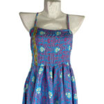 Vestido Largo Artesanal de Mujer en Seda India con Pecho Fruncido, Talla Única - Imagen 4