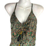 Cómodo Vestido Largo Artesanal de Seda para Mujer con Lazo Frontal y Espalda Descubierta- Mayorista España