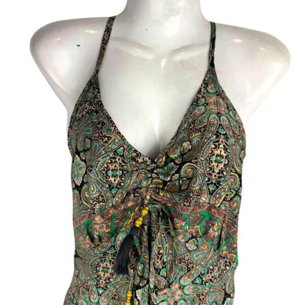 Cómodo Vestido Largo Artesanal de Seda para Mujer con Lazo Frontal y Espalda Descubierta- Mayorista España