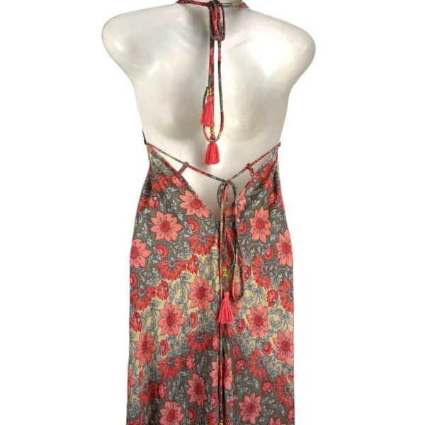 Vestido Largo Artesanal de Seda para Mujer con Espalda Descubierta y con Escote - Imagen 6