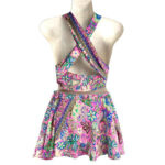 Conjunto Artesanal Dos Piezas de Seda para Mujer con Top Cruzado - Imagen 3