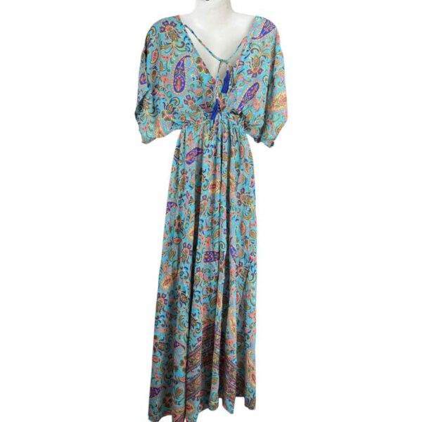 Vestido Artesanal Largo de Seda con Talla Única, Bonitos Colores y Gran Calidad para Mujer - Imagen 6
