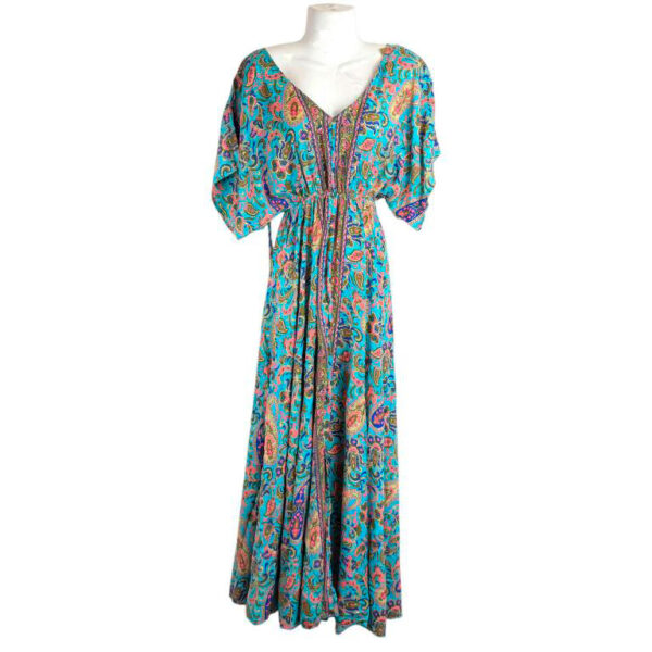 Vestido Artesanal Largo de Seda con Talla Única, Bonitos Colores y Gran Calidad para Mujer - Imagen 2