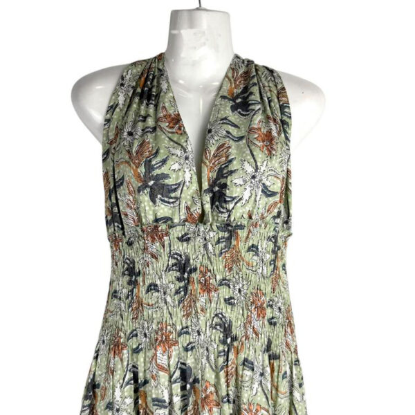 Vestido Largo Artesanal de Seda para Mujer con Cuello en V y Espalda Descubierta - Imagen 5