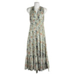 Vestido Largo Artesanal de Seda para Mujer con Cuello en V y Espalda Descubierta - Imagen 3