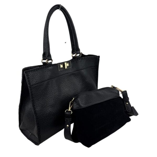 Amplio Bolso Sintético de Mujer con Solapa de Giro y Bolsito Extra con Cremallera - Imagen 2