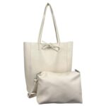 Bolso de Hombro Sintético Universitario con Cremallera + Bolsito Bandolera Interno para Mujer