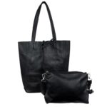 Amplio Bolso Sintético Universitario + Bolsito Interno con Cremallera de Mujer