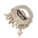 Bolso de Mano Algodón tipo Ganchillo con Flecos Decorativos y Cadena Dorada para Mujer - Imagen 5