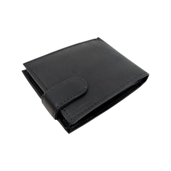 Billetera Masculina de Piel Genuina con Protección RFID y Cierre de Solapa de Botón- Mayorista España