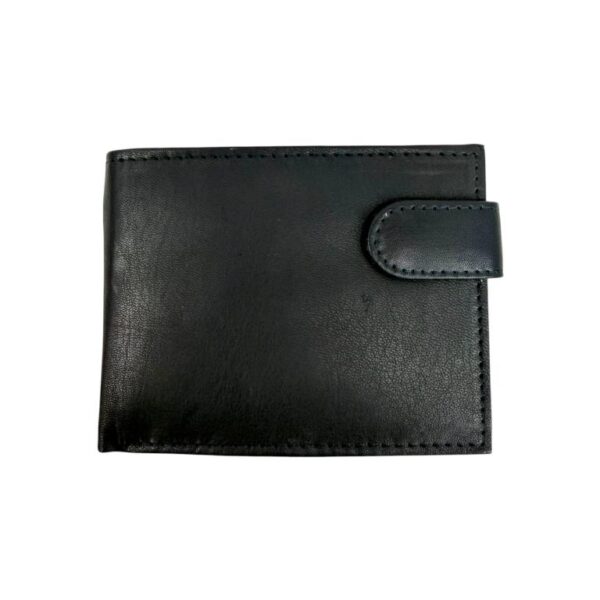 Billetera Masculina de Piel Genuina con Protección RFID y Cierre de Solapa de Botón- Mayorista España