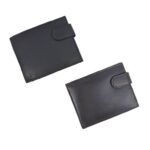 Billetera Masculina de Piel Genuina con Protección RFID y Cierre de Solapa de Botón- Mayorista España