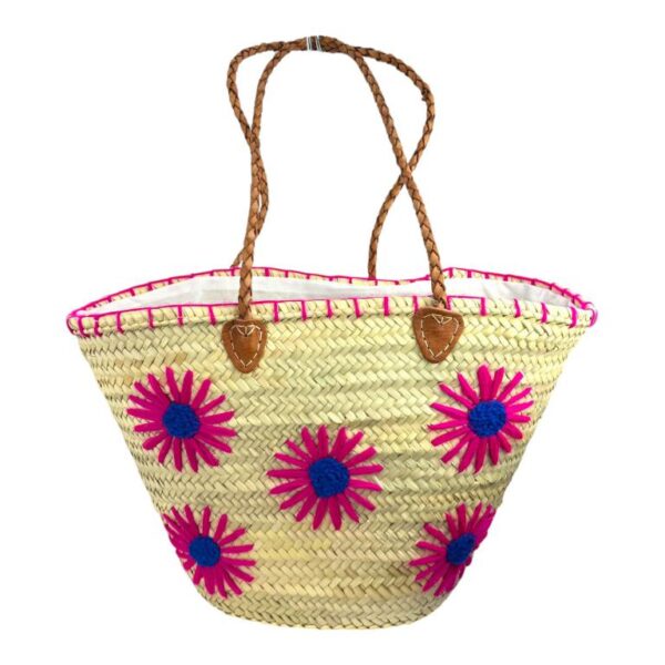 Cesta Capazo de Mujer en Rafia Artesanal con Diseño Original Estampado- Mayorista España
