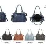 Bolso Casual de Mujer en Tela Vaquera de Algodón con Bandolera y Múltiples Bolsillos- Mayorista España