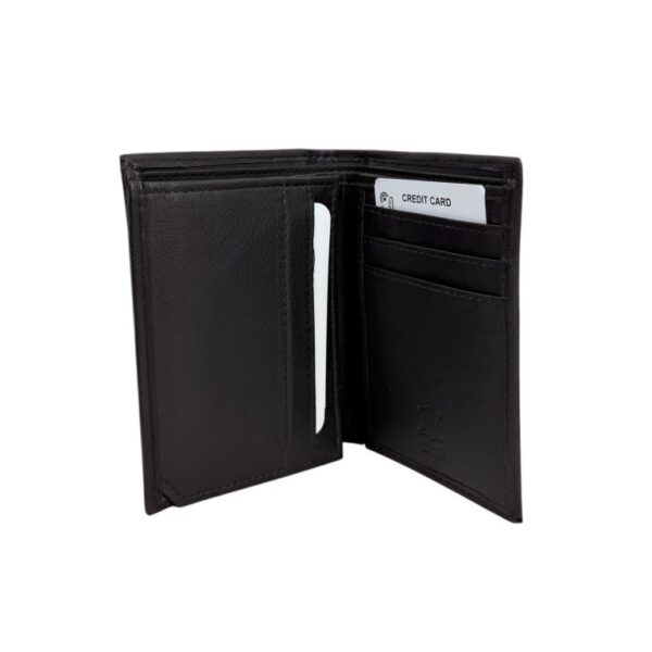 Cartera Vertical de Piel Masculina Fabricada en India con Multicompartimentos- Mayorista España