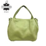 Bolso de Mano en Piel Italiana para Mujer con 2 Asas y Bolsillo Trasero- Mayorista España