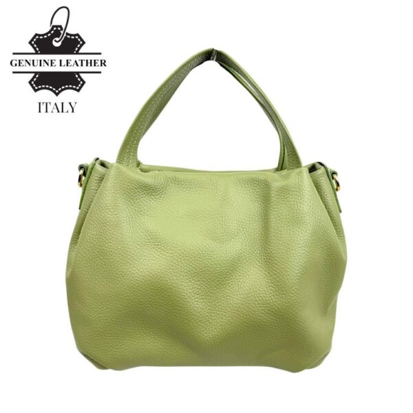 Bolso de Mano en Piel Italiana para Mujer con 2 Asas y Bolsillo Trasero- Mayorista España