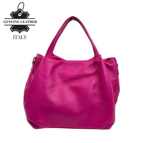 Bolso de Mano en Piel Italiana para Mujer con 2 Asas y Bolsillo Trasero- Mayorista España