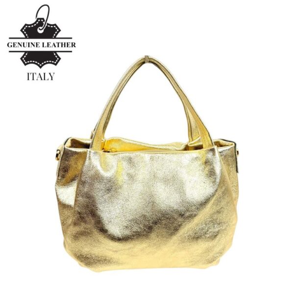 Bolso de Mano en Piel Italiana para Mujer con 2 Asas y Bolsillo Trasero- Mayorista España