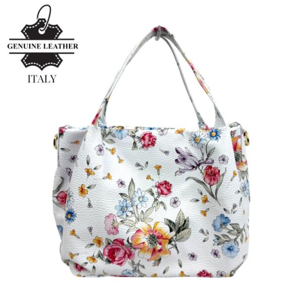 Bolso de Mano en Piel Italiana para Mujer con 2 Asas y Bolsillo Trasero- Mayorista España