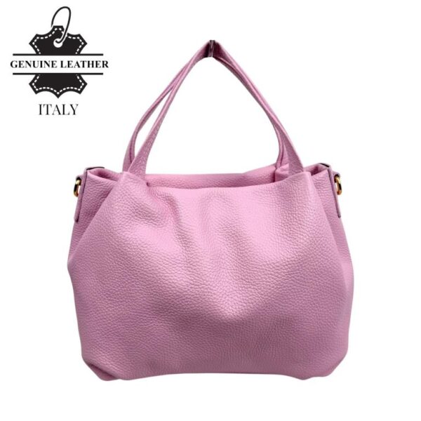 Bolso de Mano en Piel Italiana para Mujer con 2 Asas y Bolsillo Trasero- Mayorista España