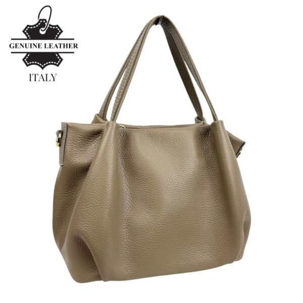Bolso de Mano en Piel Italiana para Mujer con 2 Asas y Bolsillo Trasero - Imagen 47