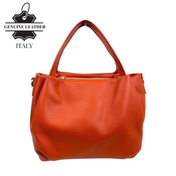 Bolso de Mano en Piel Italiana para Mujer con 2 Asas y Bolsillo Trasero- Mayorista España